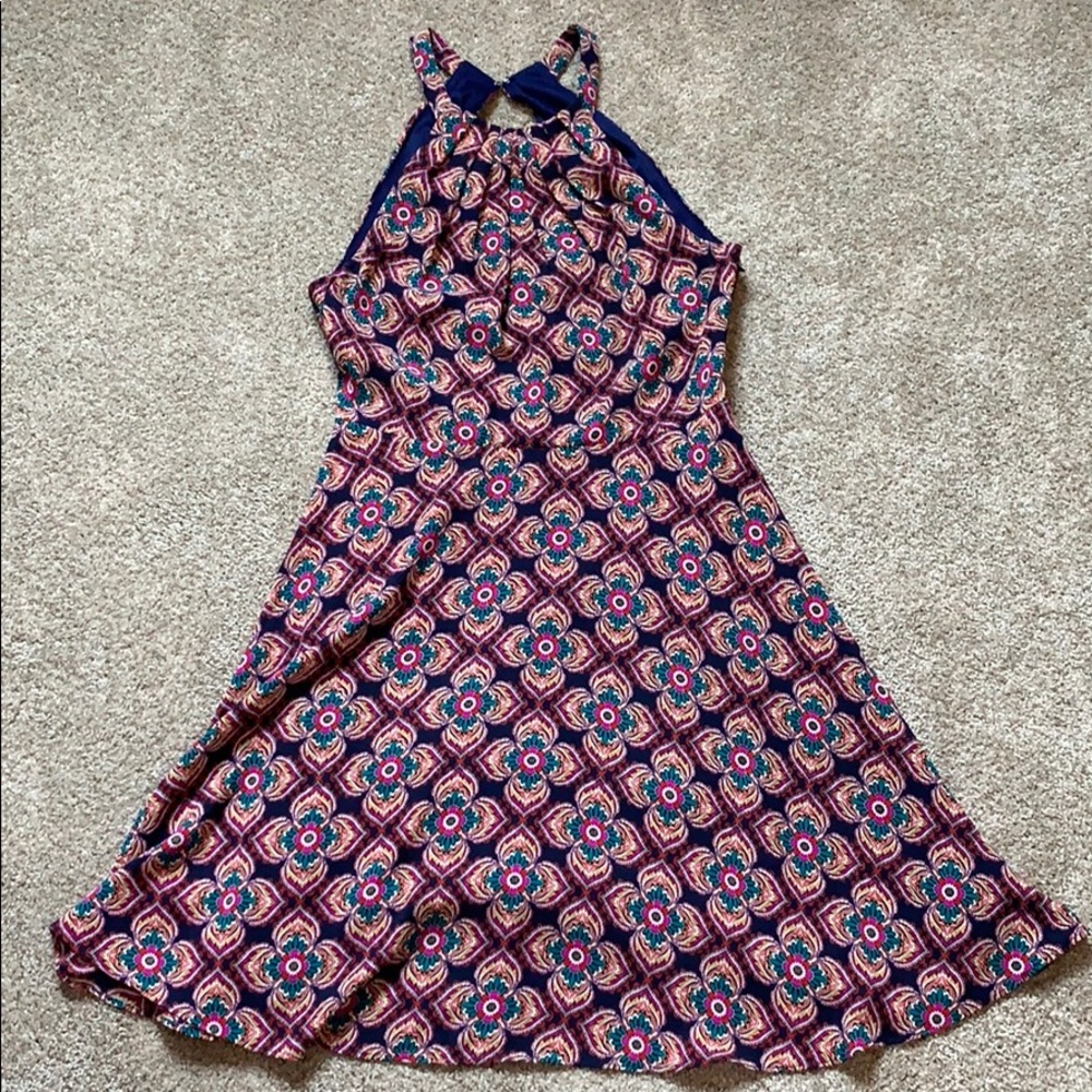 Express Paisley Mandala Mini Keyhole Back Dress